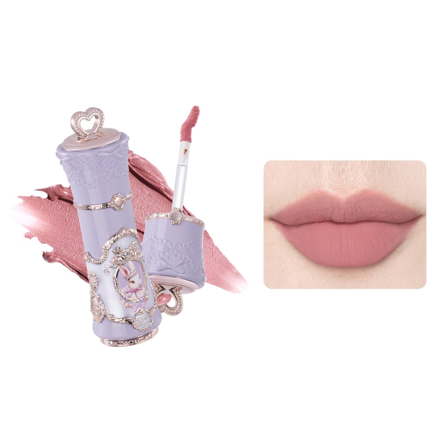 Flower Knows Bunny Garden Cloud Lip Cream,Long Lasting Dusty Petal Pink Matte Lipstick,Hydrating Lip Stain,Transfer & Smudge-Proof Velvet Lipstick,Gift-Worthy,0.17 Fl Oz(B04 Chiffon Petal)