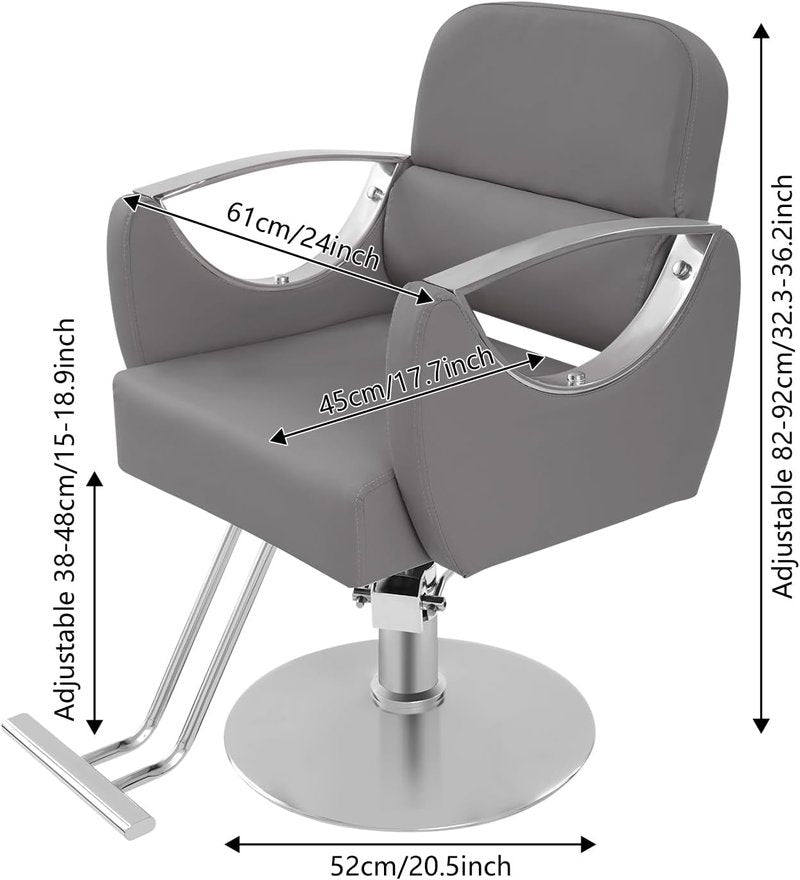 Salon Barber Chair - Hydraulic Pump & 360° Swivel Styling Chair | Adjustable Height, 440Lbs Capacity