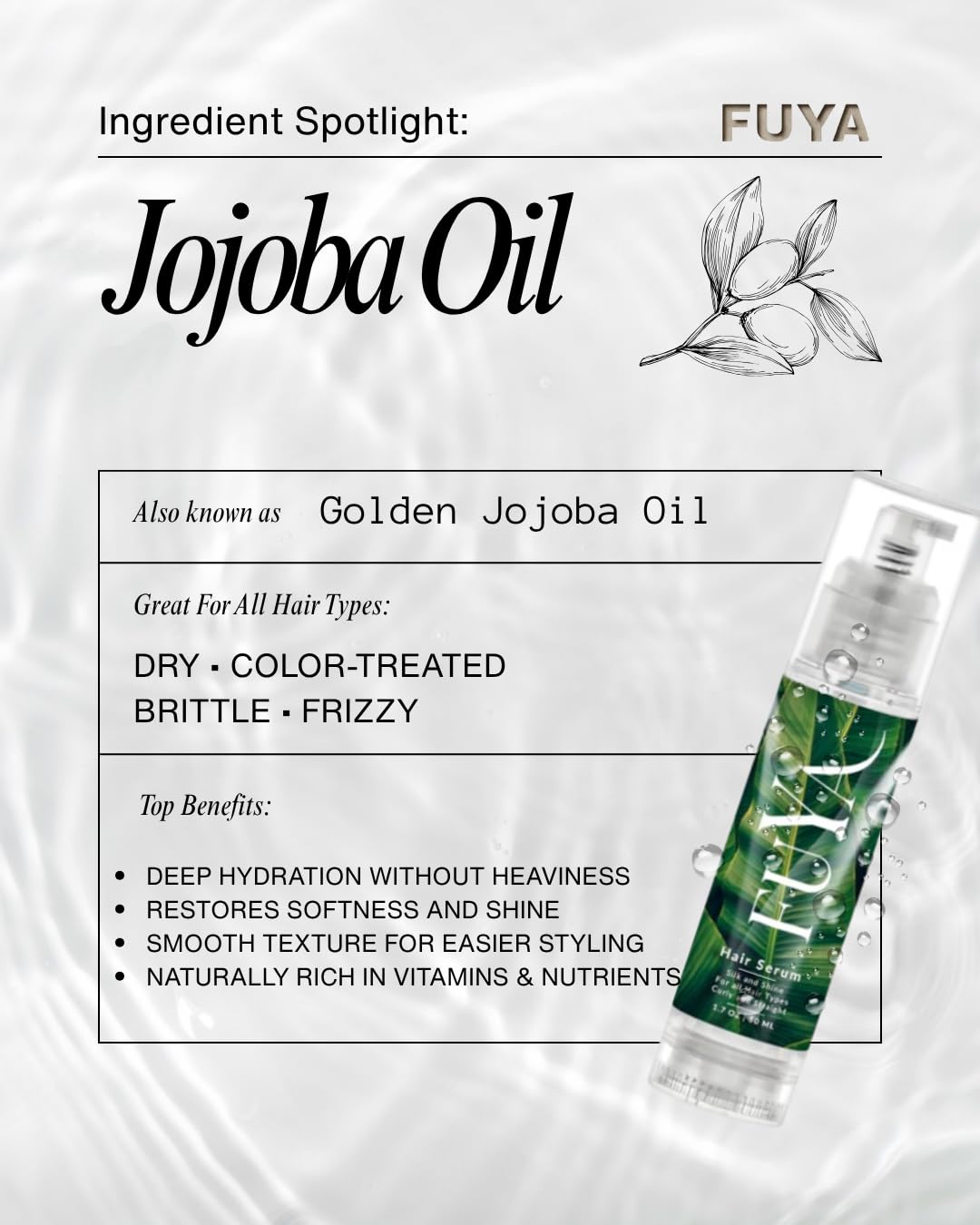 FUYA Repair Essentials Hair Serum Healthier, Thicker, & Fuller Looking Hair, Anti Frizz that Nourishes, Repairs, & Boosts Overall Scalp & Hair Health, by Salon Experts