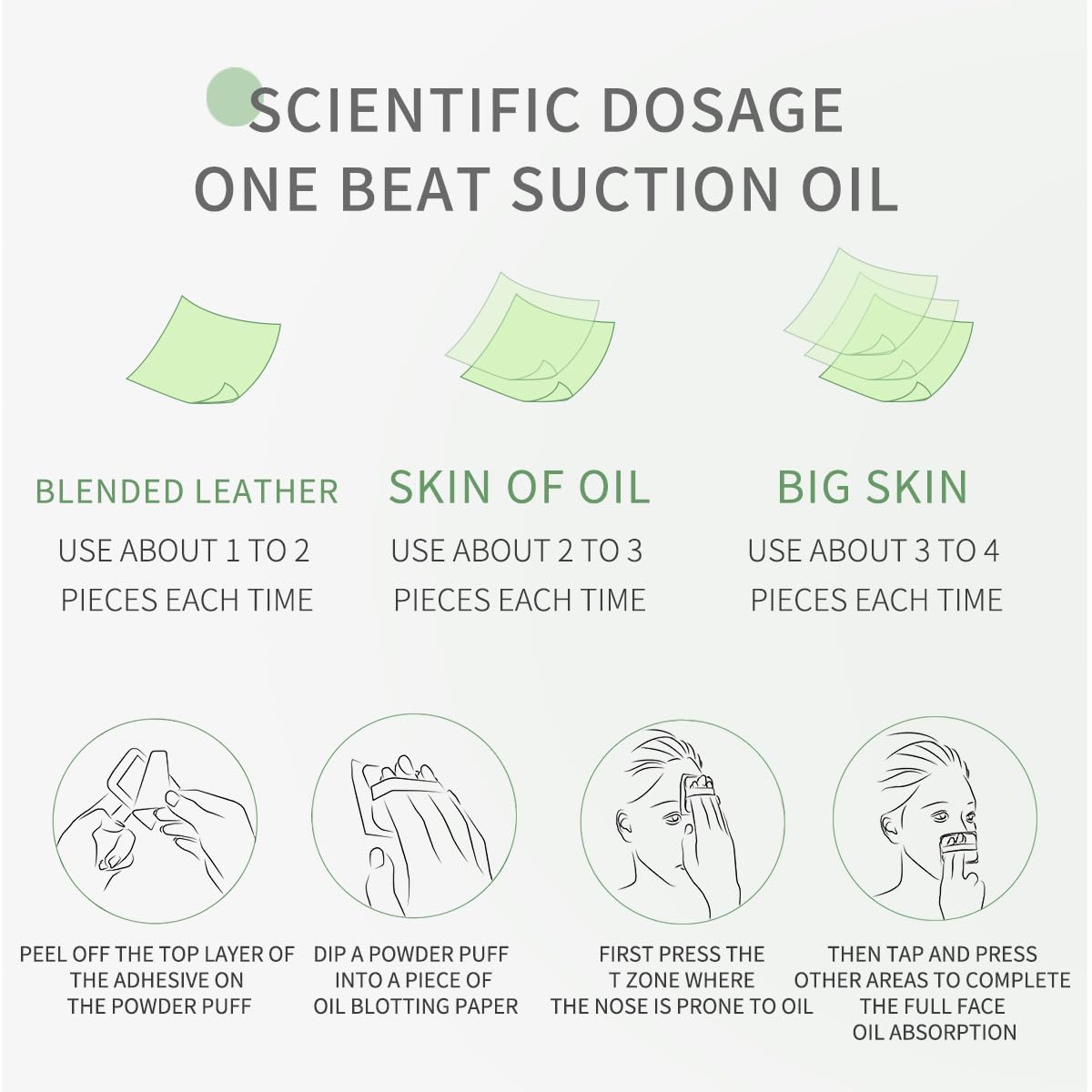 300 Sheets Oil Blotting Sheets for Face - Natural Wood Pulp, Mirror Kit