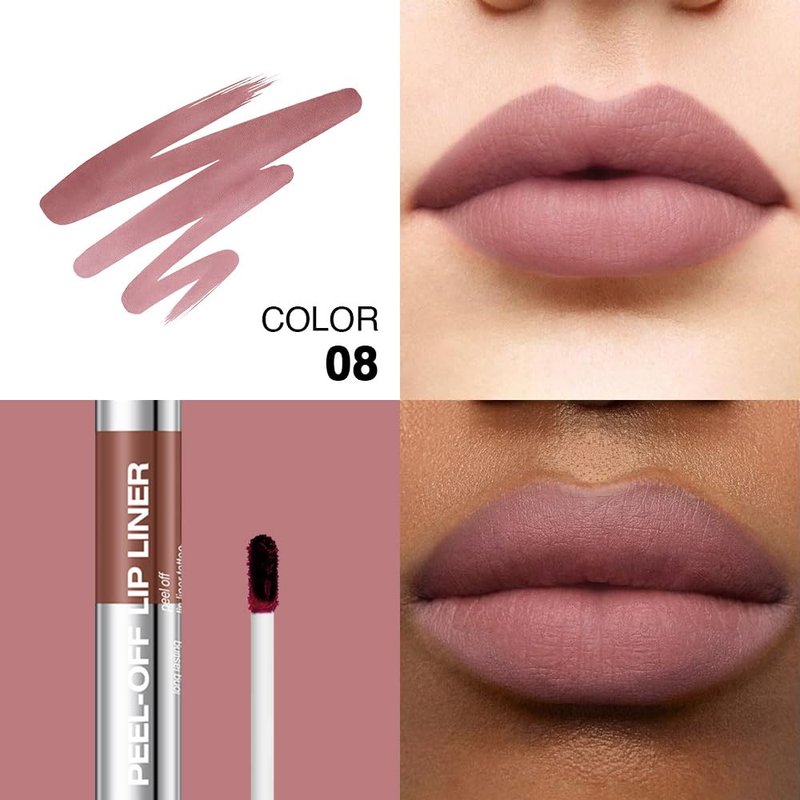 Peel Off Matte Liquid Lip Gloss Stain - Long Lasting, Waterproof Lipstick | 08 Espresso Brown
