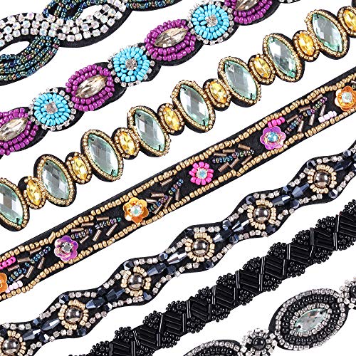 inSowni 7 Pack Handmade Rhinestone Beaded Headbands for Women