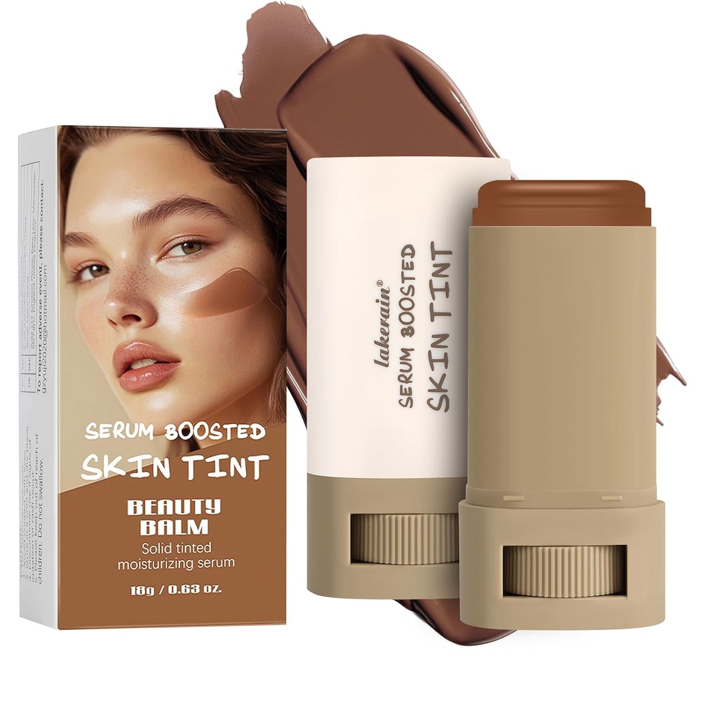 Foundation Stick - Tinted Moisturizing Serum for Natural Makeup | Boosted Skin Tint, 18g (03)