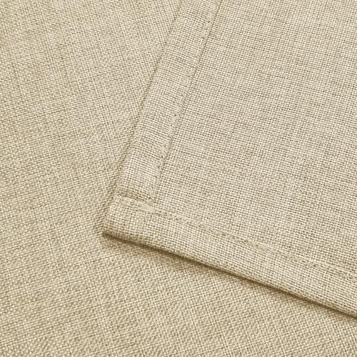 JIUZHEN Faux Linen Window Valance - Light Filtering Beige 52x18
