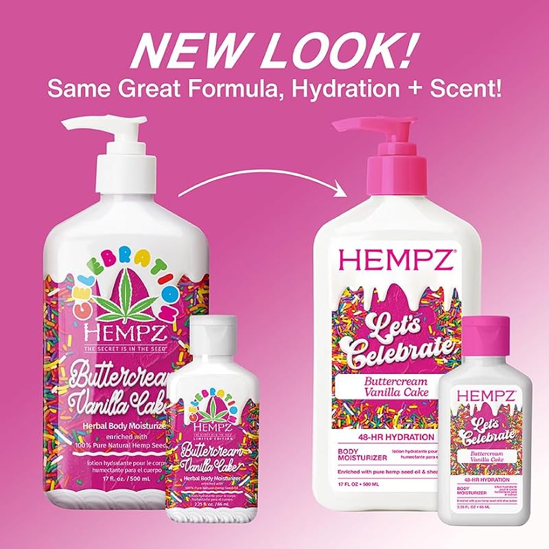 Hempz Buttercream Vanilla Cake Body Lotion - 17 Fl Oz - Vegan