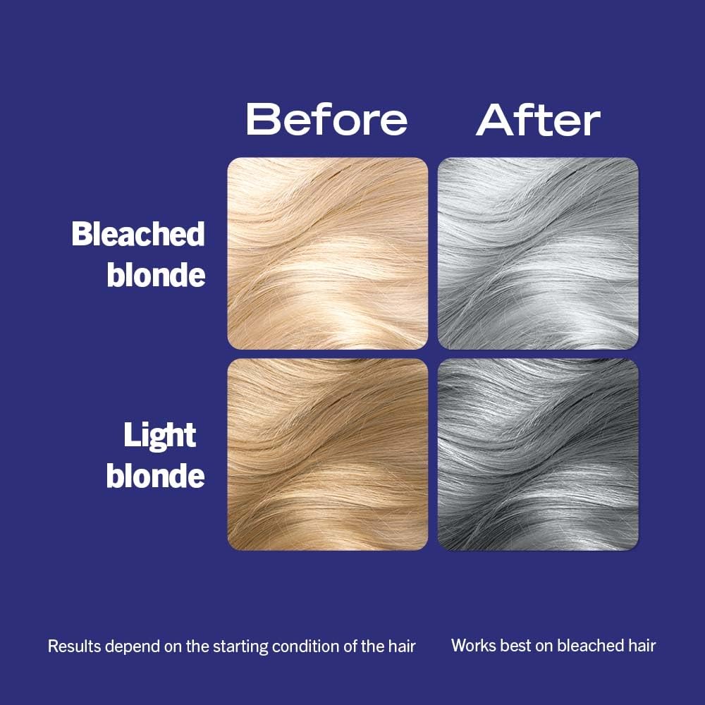 Schwarzkopf LIVE Ultra Brights Steel Silver Semi-Permanent Hair Dye 098, Silver Hair Dye for Bright or Pastel Hair Colour, Vibrant Colour Lasts up to 15 Washes
