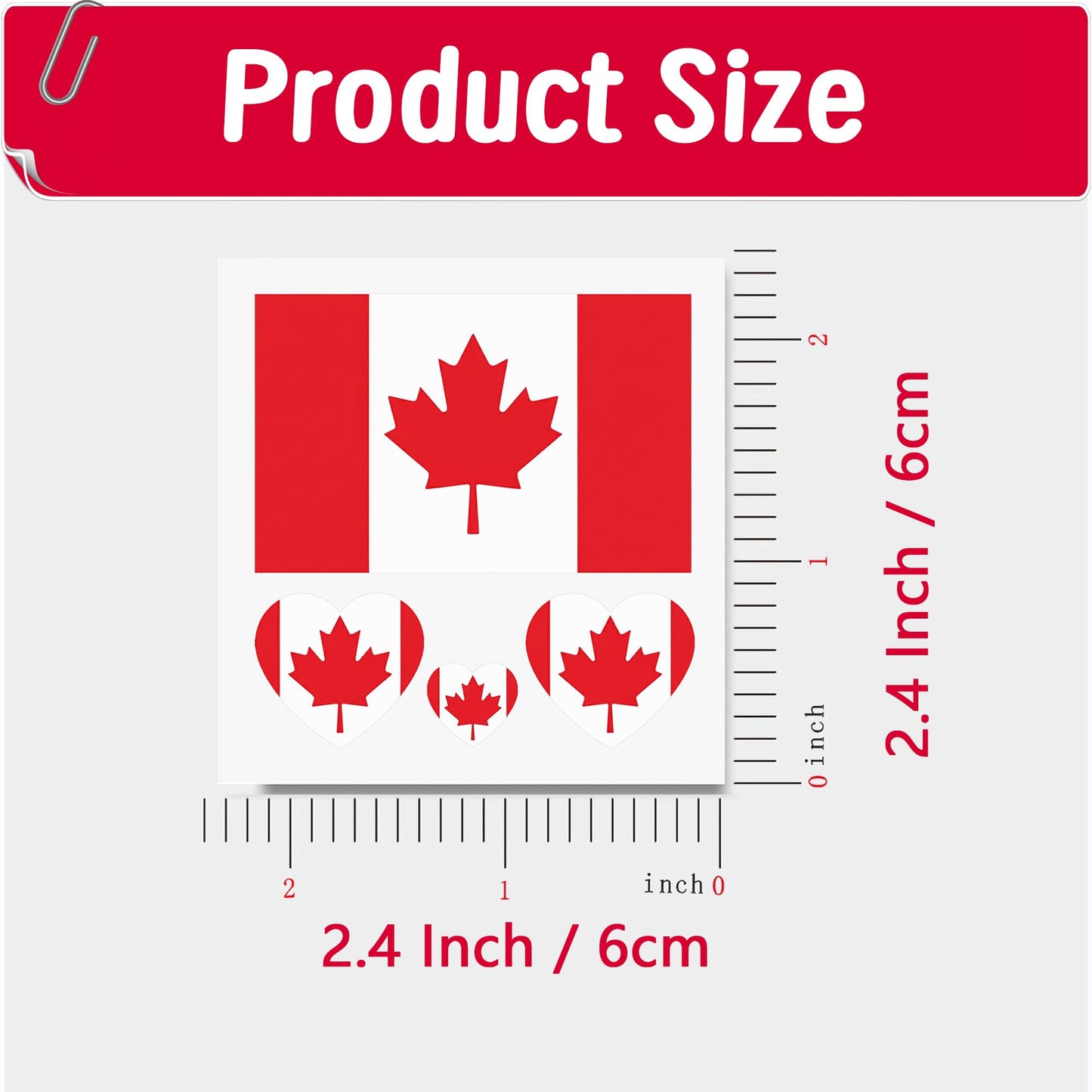 Canadian Flag Tattoos,40 Pcs Canada Flag World Cup|Sports Temporary Face Stickers, Waterproof Sweat Sports National Flag Tattoos For Men Teenages Women(Canada)