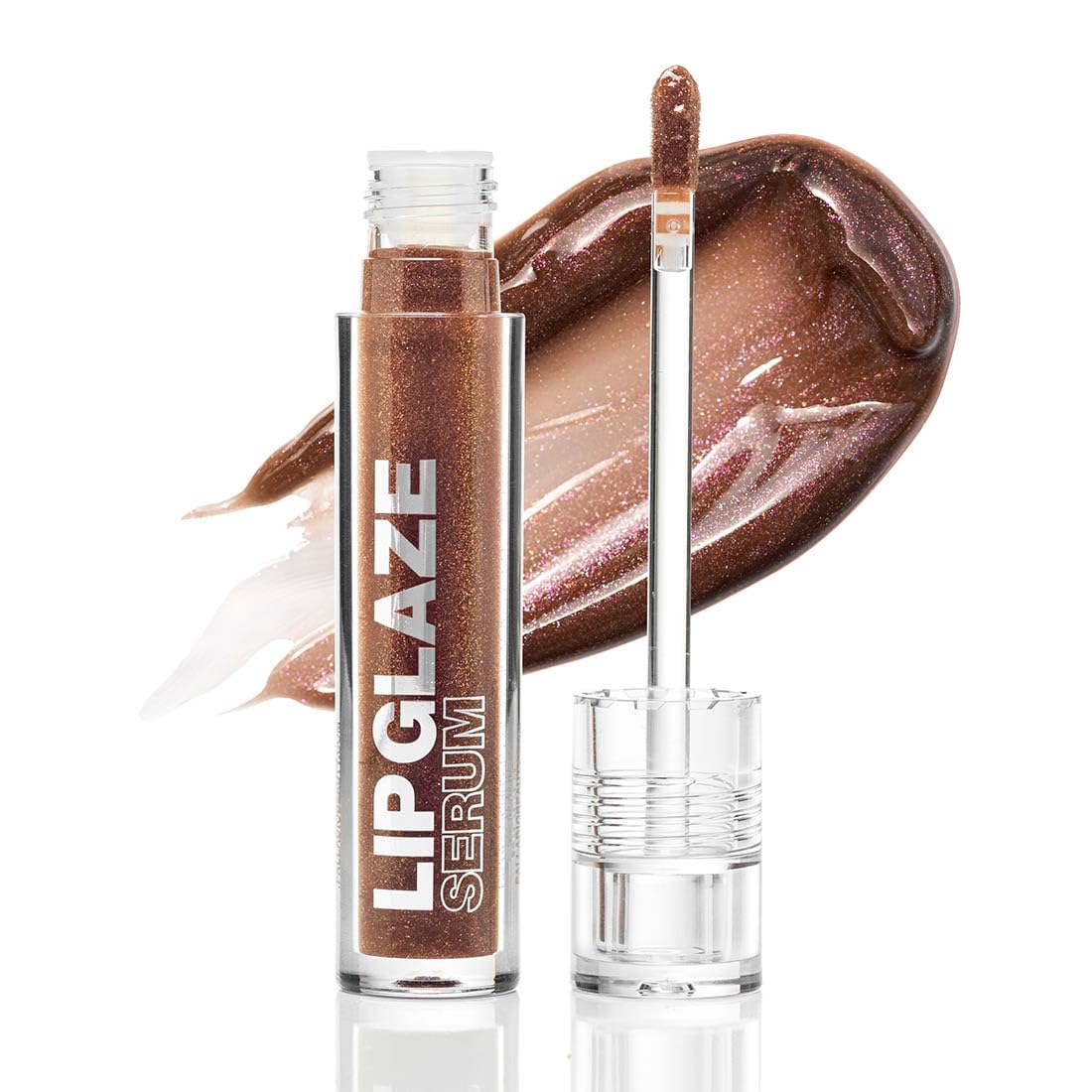 Palladio Lip Glaze Serum - Hydrating Lip Gloss with Peptides & Hyaluronic Acid for Plump Lips | Vegan, High-Shine (Blush Brulee)