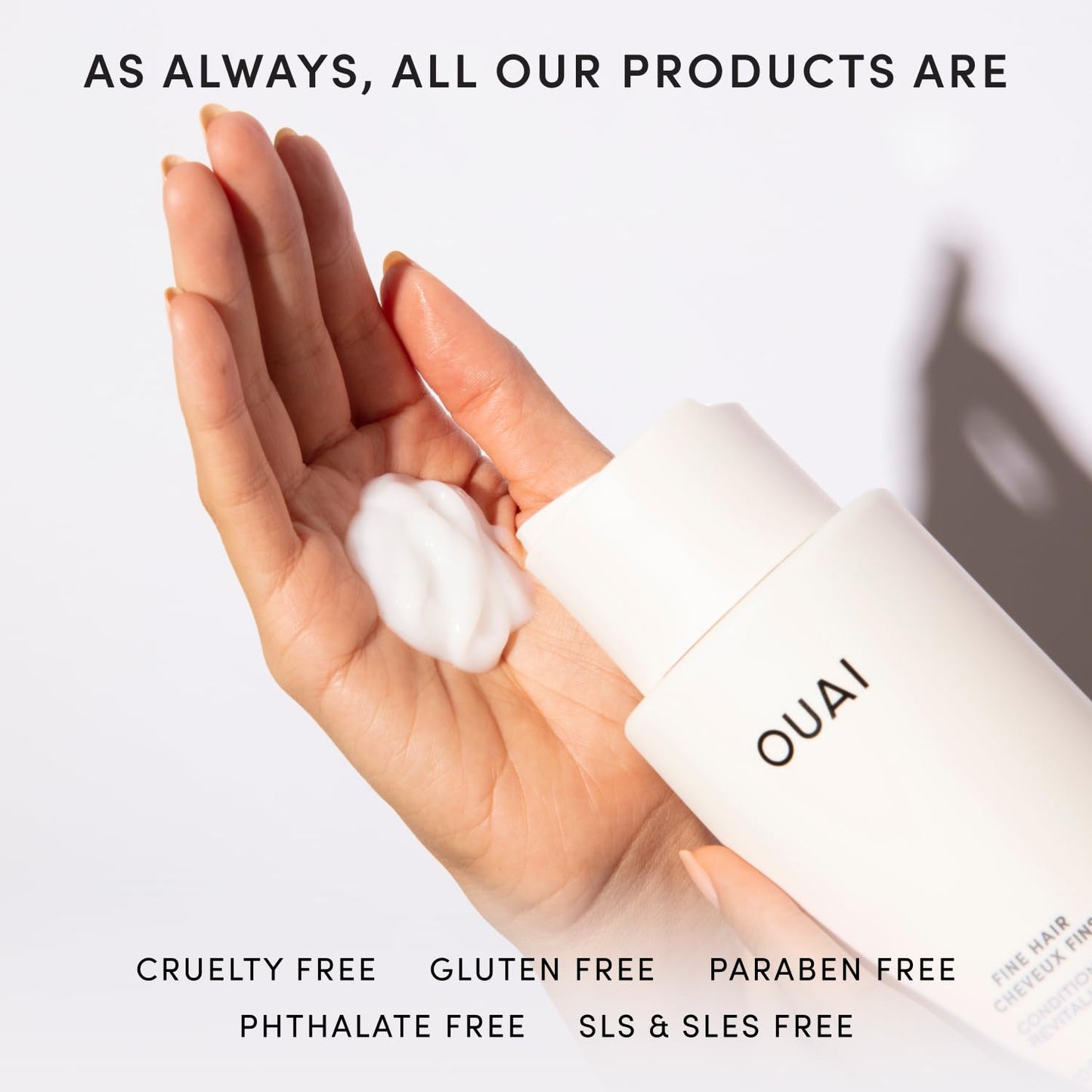 OUAI Fine Hair Conditioner - Volumizing Formula with Keratin, Biotin & Chia Seed Oil - Adds Softness & Bounce | 10 Oz
