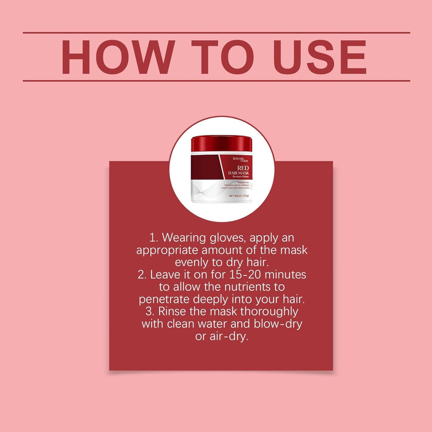 Red Hair Mask - Collagen & Argan Oil Moisturizing Treatment for Dry, Color-Treated Hair | 90g / 3.17 oz