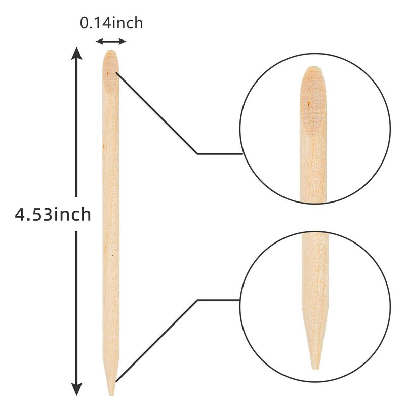 Maitys 500 Pcs Orange Wood Sticks for Nails 4.53 Inch Double Sided Cuticle Pusher Remover Orangewood Sticks Disposable Manicure Pedicure Tool Wooden Cuticle Stick Wax Stick for Facial Hair Removal