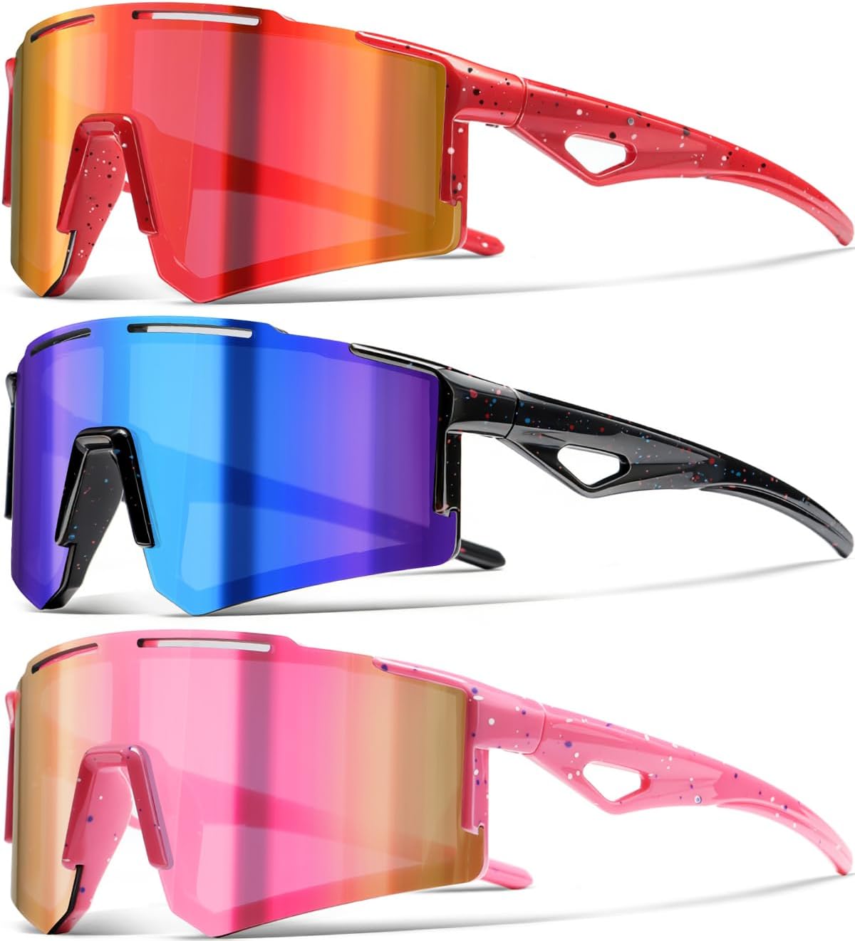 Kids Baseball Sunglasses - UV400 Protection for Boys & Girls | 3-Pack Sports Sunglasses