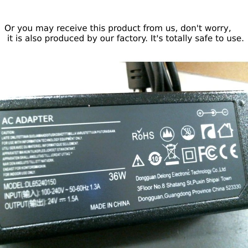 Janboo 24V Scooter Battery Charger Compatible for Razor E100 E200 E200S E175 E300 E300S E125 E150 E500 PR200 E225S E325S MX350 MX400 Dirt Bike, Dirt Rocket, Pocket Mod, Sports Mod Power Supply Cord