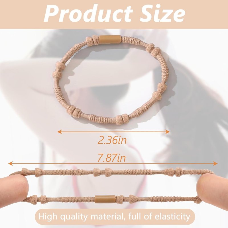 Boho Hair Accessories - 24PCS No-Damage Hair Tie Bracelets | 6 Styles, 10 Colors for Thick Hair