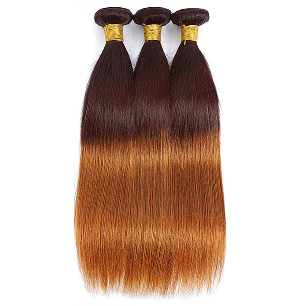 28 30 32 inch GveoXvo #4 Color Bundles Brown Human Hair Bundle Ombre Bundle Human Hair Light Brown Straight Bundles 300g