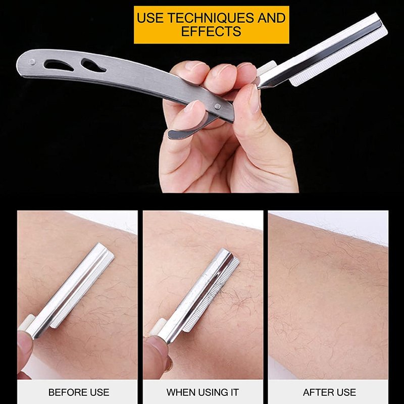 Precision Razor Blades - Single Edge for Men Eyebrow Shaping, Straight Razor and Razor for Women (100 pieces + 1 tool holders)