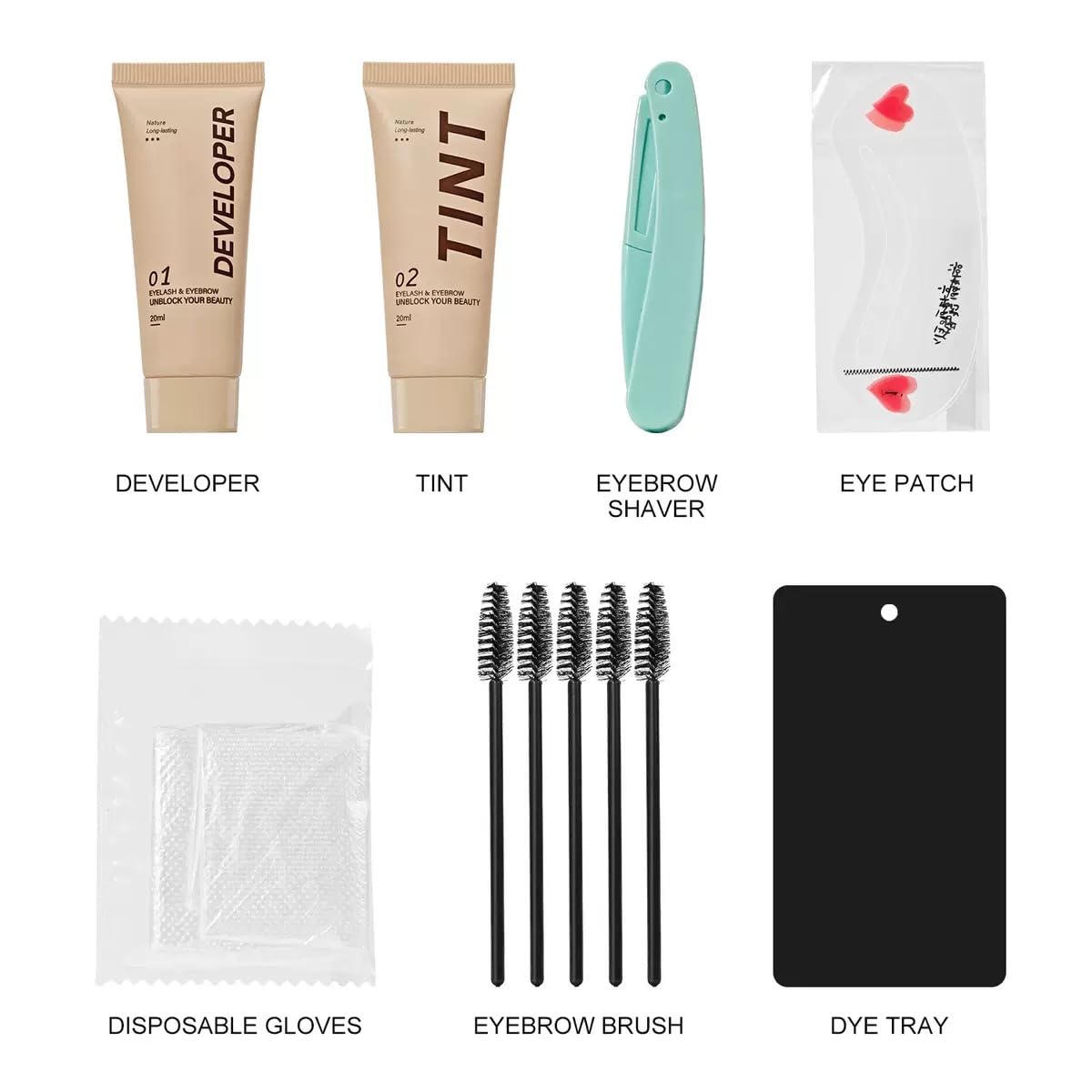 Black Lash & Brow Color Kit - Instant, Long-Lasting Eyelash & Eyebrow Coloring for Salon & DIY Home Use