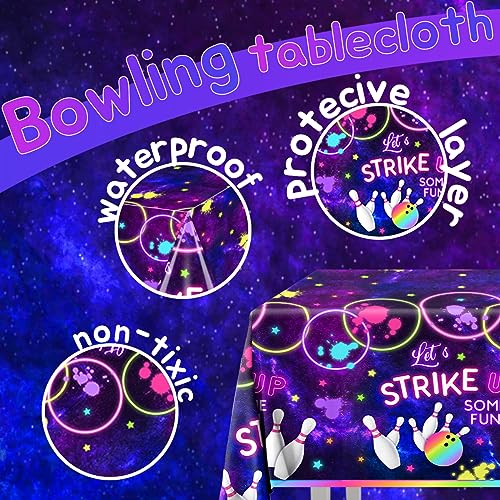 Bowling Birthday Tablecloths - 3 Pack Disposable Plastic Covers