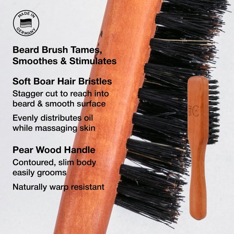 ZEUS Deluxe Men’s Beard Care Set – Luxury Grooming Kit with Wash, Oil & Brush, Perfect for Husband, Dad or Boyfriend (Vanilla Rum)