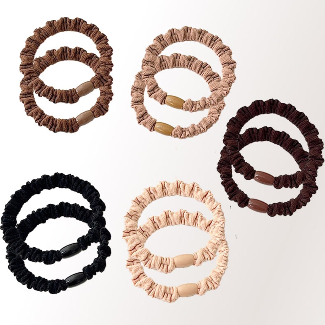 10 PCS Fabric Scrunchies for Women Simple Durable Elastic Hair Tie for Thick Hair No Damage