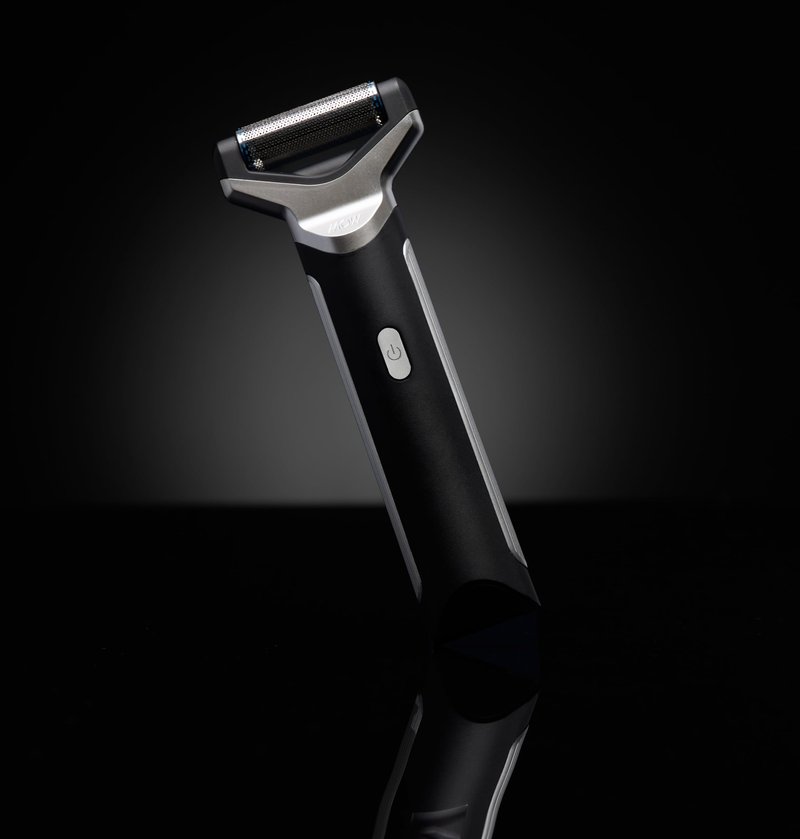 MOW on the GO Electric Shaver, Portable Travel Razor with Rolling Head and Trimmer Blade, Black and Silver, Includes Carrying Case