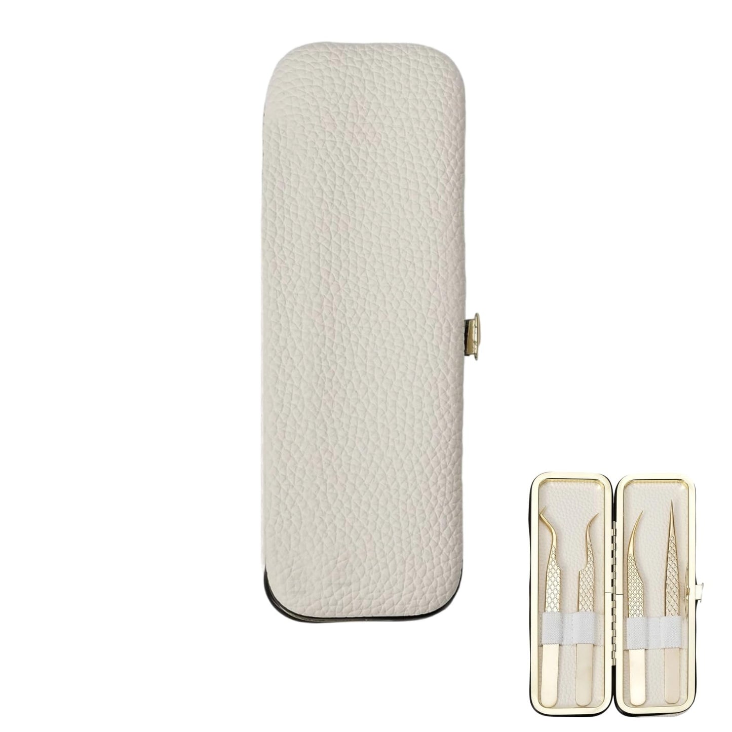 LiYjichng Lash Organizer Compact White Eyelash Storage Case Tweezer Holder Tool Case for Tweezers Slender Small Tools and Beauty Accessories Storage