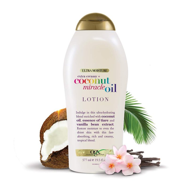 OGX Coconut Miracle Oil Body Lotion - Ultra Moisturizing, Fast-Absorbing, Paraben-Free | 19.5 Ounce