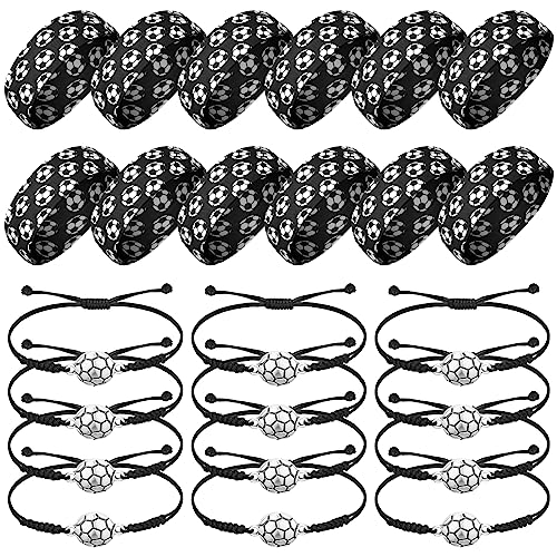 Soccer Party Favors Set - 12 Headbands & 12 Bracelets for Sports Enthusiasts