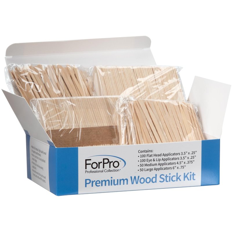 ForPro Premium Wood Stick 300 Pcs Kit, Non-Sterile, Assorted Hair Removal Waxing Applicators for Face & Body, 300-Count
