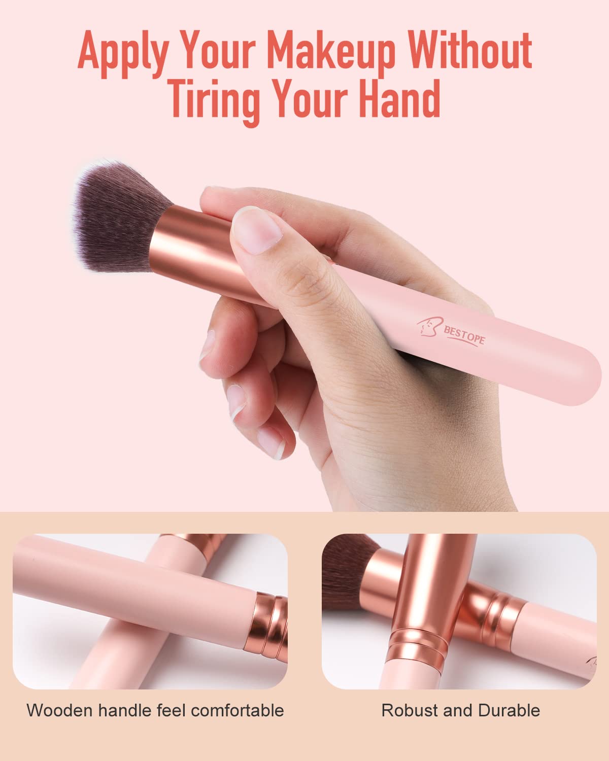 Professional Makeup Brush Set - 16-Piece Kit for Face & Eyes | Pink Makeup Brushes for Foundation, Powder & Blush