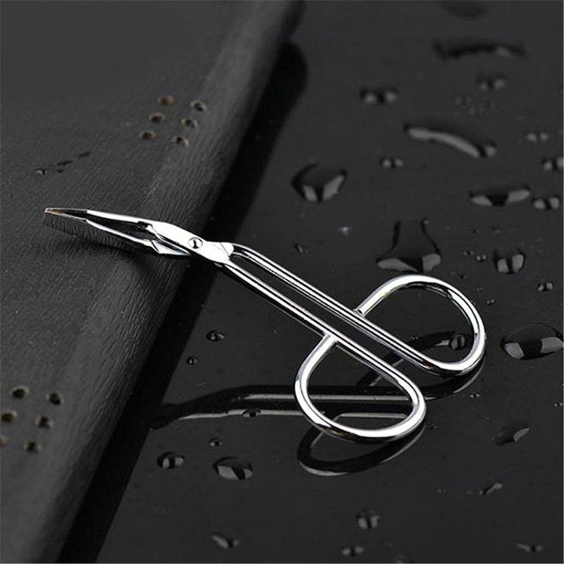 Silver Stainless Steel Eyebrow Scissors Tweezers,Elbow Pliers Clip Scissors,Flat Tip Hair Plucker Hair Removal Tweezers, Shave and Hair Removal