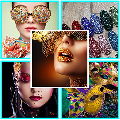 Self-Adhesive Rhinestone Gem Stickers for Face Nails Body Craft 14 Sheets