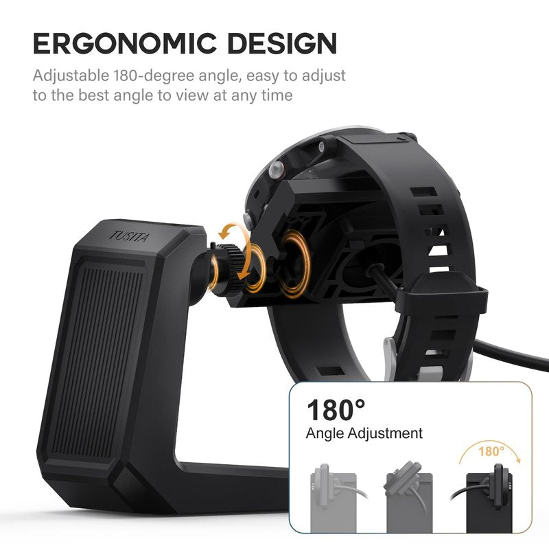 TUSITA Charger Stand Compatible with Garmin Multiple Smart Watch - Multi-Angle Adjustment