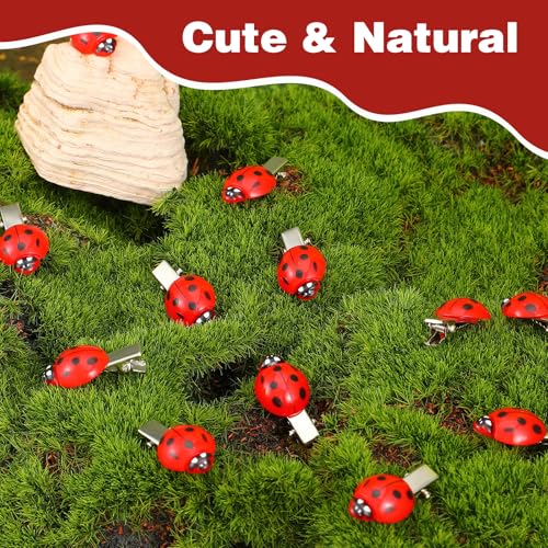 20 Pcs Red Ladybug Hair Clips for Girls - Cute Insect Accessories