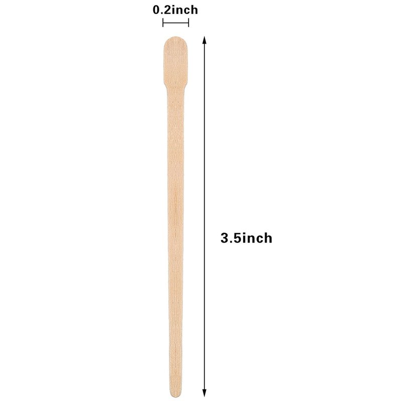 Bememo 500 Pcs Wax Sticks Eyebrow Brow Lip Nose Small Wooden Waxing Applicator Spatula Craft Sticks for Hair Face Legs Removal Spa