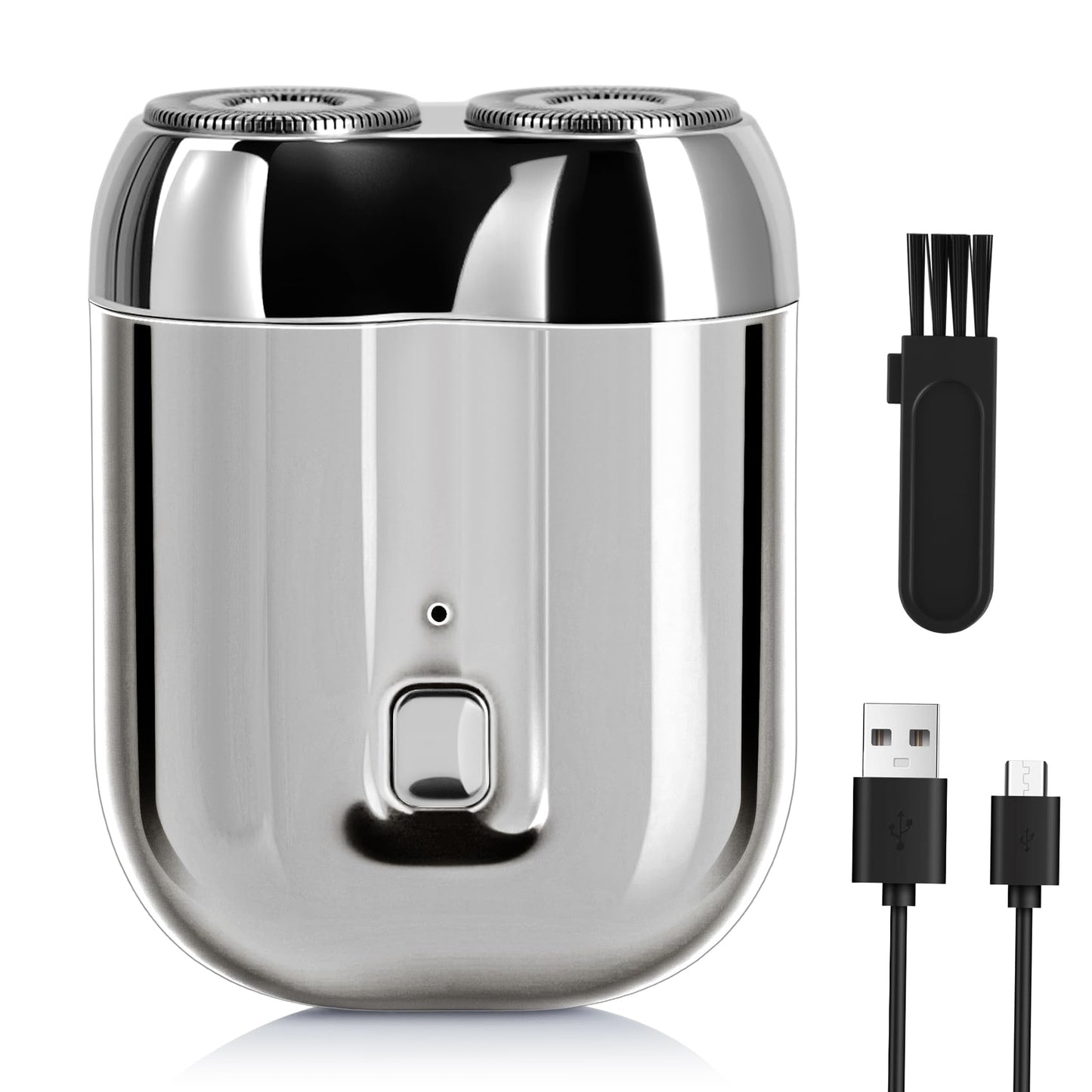 2026 New mini Electric Shaver for Men, Upgrade Pocket Dual Head Shaver, Portable Razor for Men, Rechargeable Waterproof Compact Travel Electric Razor, USB Close Battery shavers (Silver)
