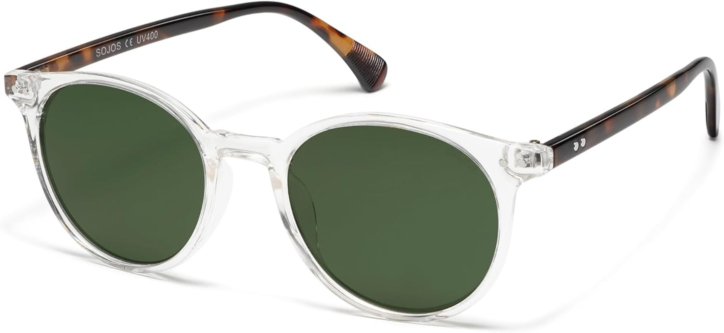 SOJOS Small Round Polarized Sunglasses for Women & Men - Vintage UV400 Protection