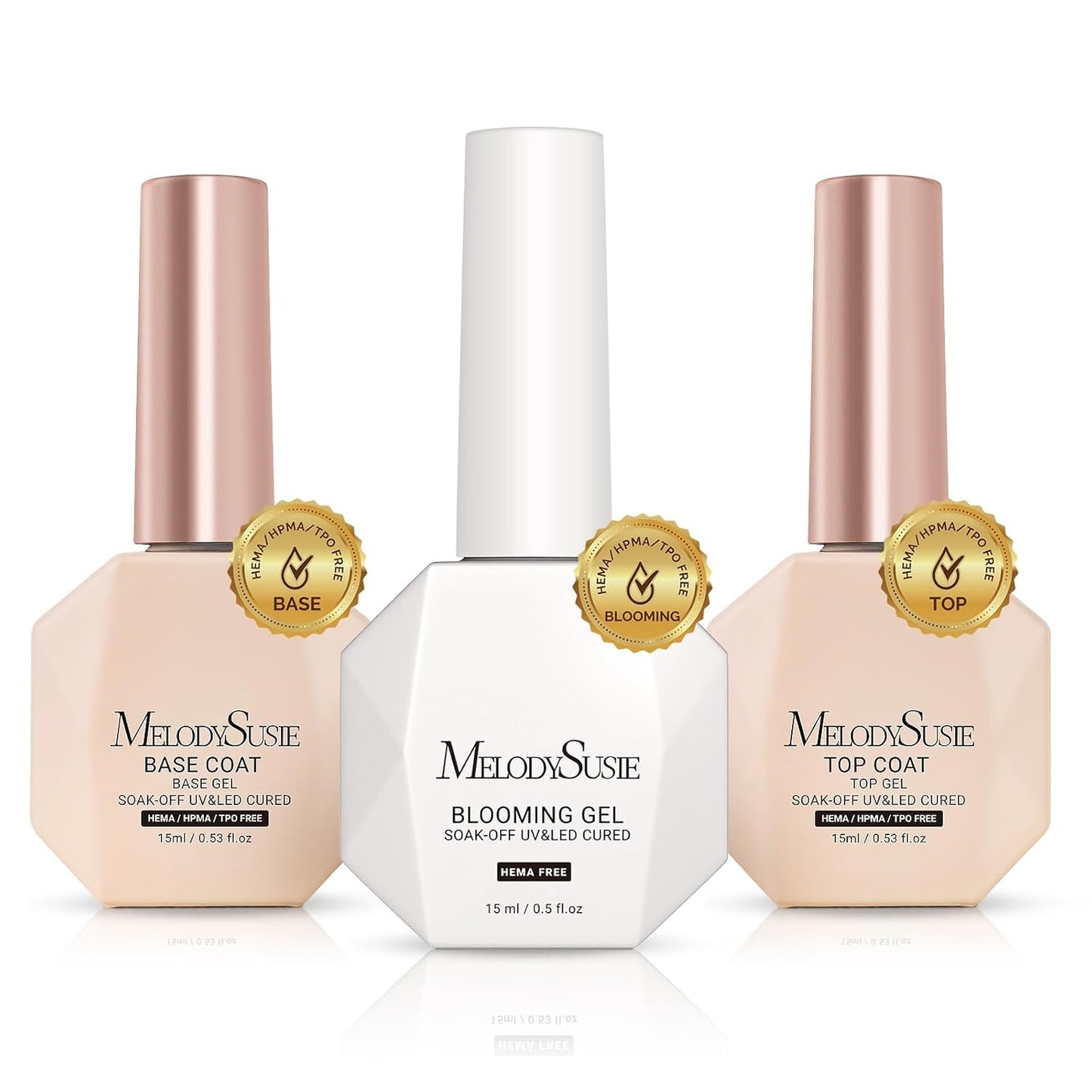 MelodySusie Nail Dehydrator & Primer Set | Long-Lasting Shine Manicure Kit - 4 Pcs, 15ml Clear