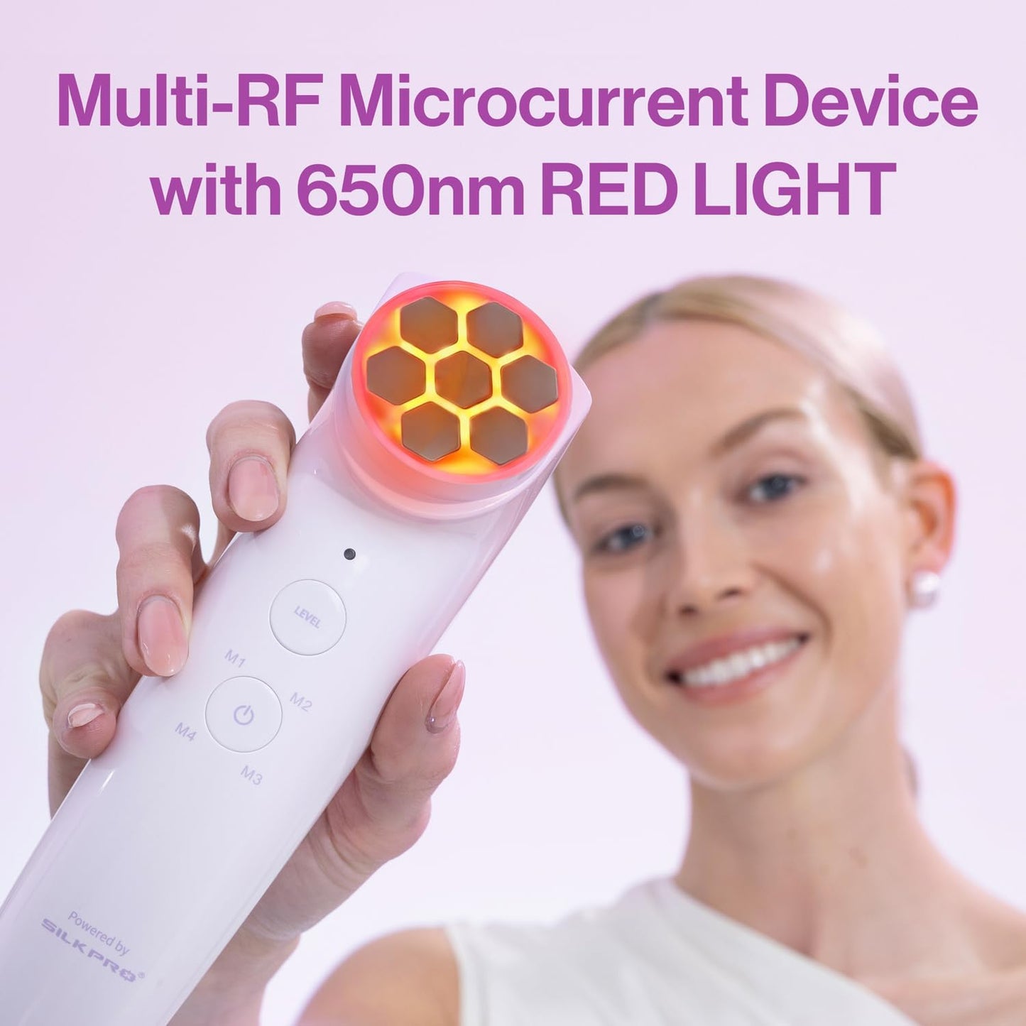 DermRays Microcurrent Device - 4-in-1 Facial Toning Tool with 650nm Red Light for Youthful Skin