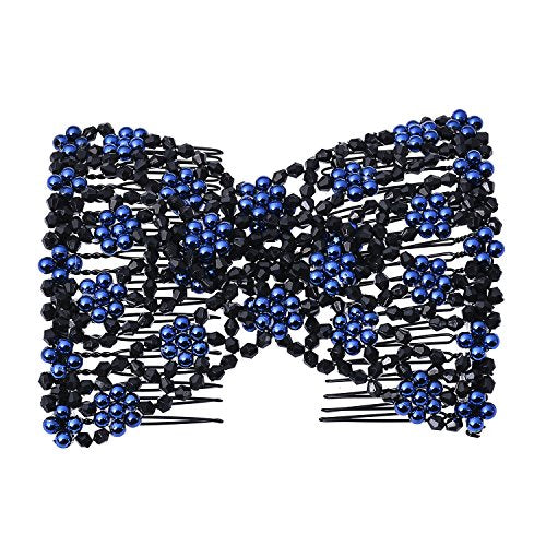 LOVEF 6 Pcs Magic Beaded Double Hair Combs - Assorted Colors