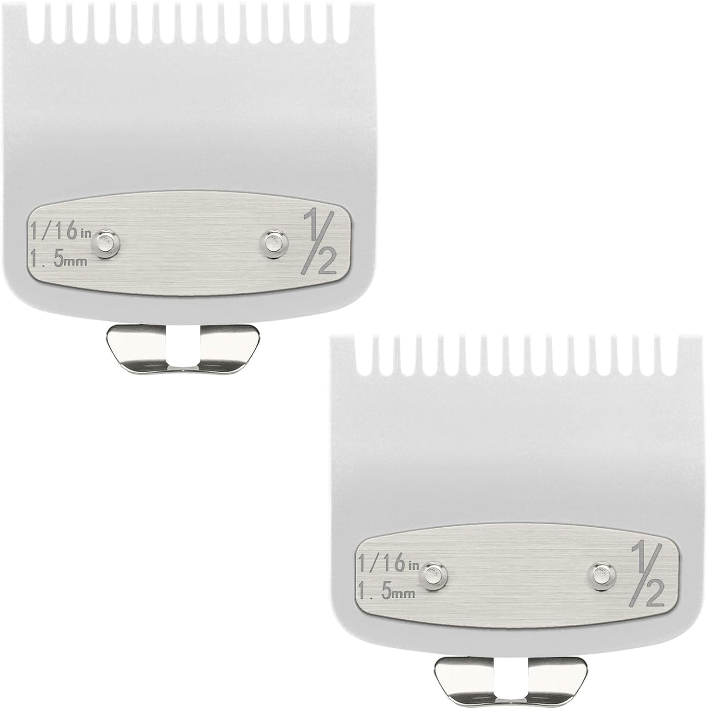 Clipper Guards Set - 2 Pack Compatible with Wahl 1/2 Hair Clipper | Metal Guide Combs for Barbers & Stylists - Orange