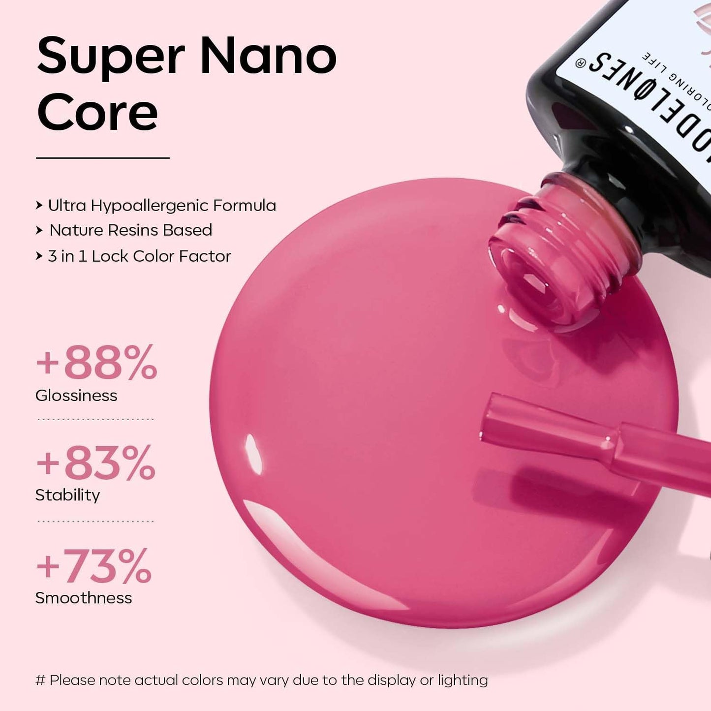 modelones Pink Gel Nail Polish Purple Gel Polish Nail Polish High Gloss Soak Off U V Valentine Nail Manicure Salon DIY for Women Girls 15 ML