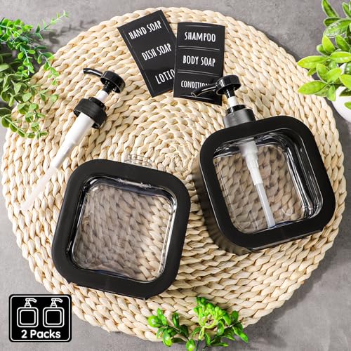 Segbeauty Refillable Hand Soap Dispenser Set - Black, 2pcs, 500ml