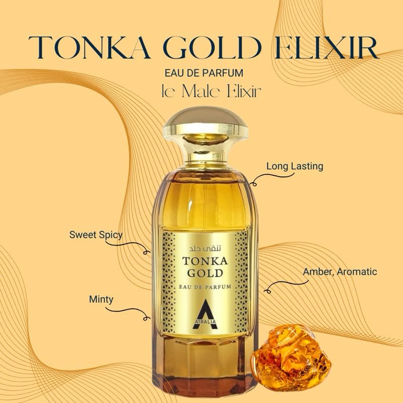 Atralia Tonka Gold Eau de Parfum - Unisex Long-Lasting Fragrance 100ml