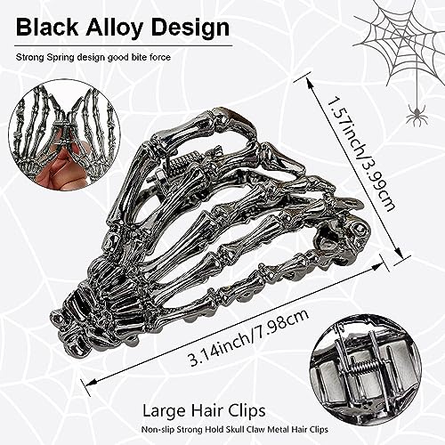 Skull Design Metal Hair Clip for Women - Halloween Hair Accessory
