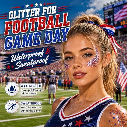 Patriotic Red White and Blue Glitter Stick for 4th of July