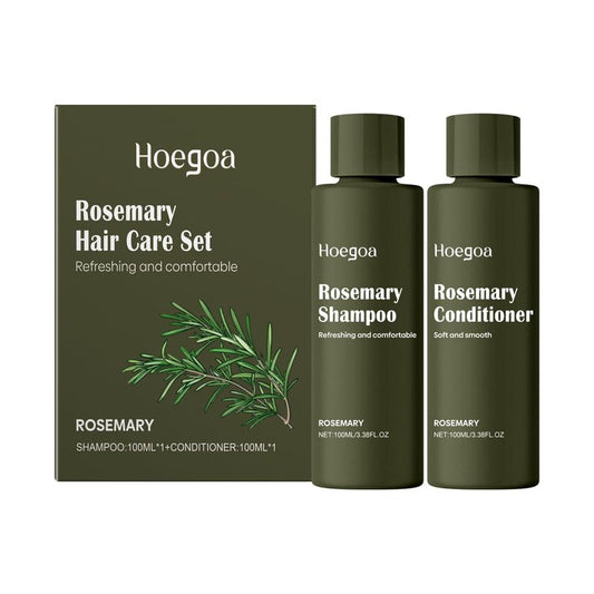 Hoegoa Rosemary Hair Care Set, Shampoo and Conditioner, Deep Nourishment for Dry Hair, Smooth Texture, Fresh Rosemary Scent, 100ml Each