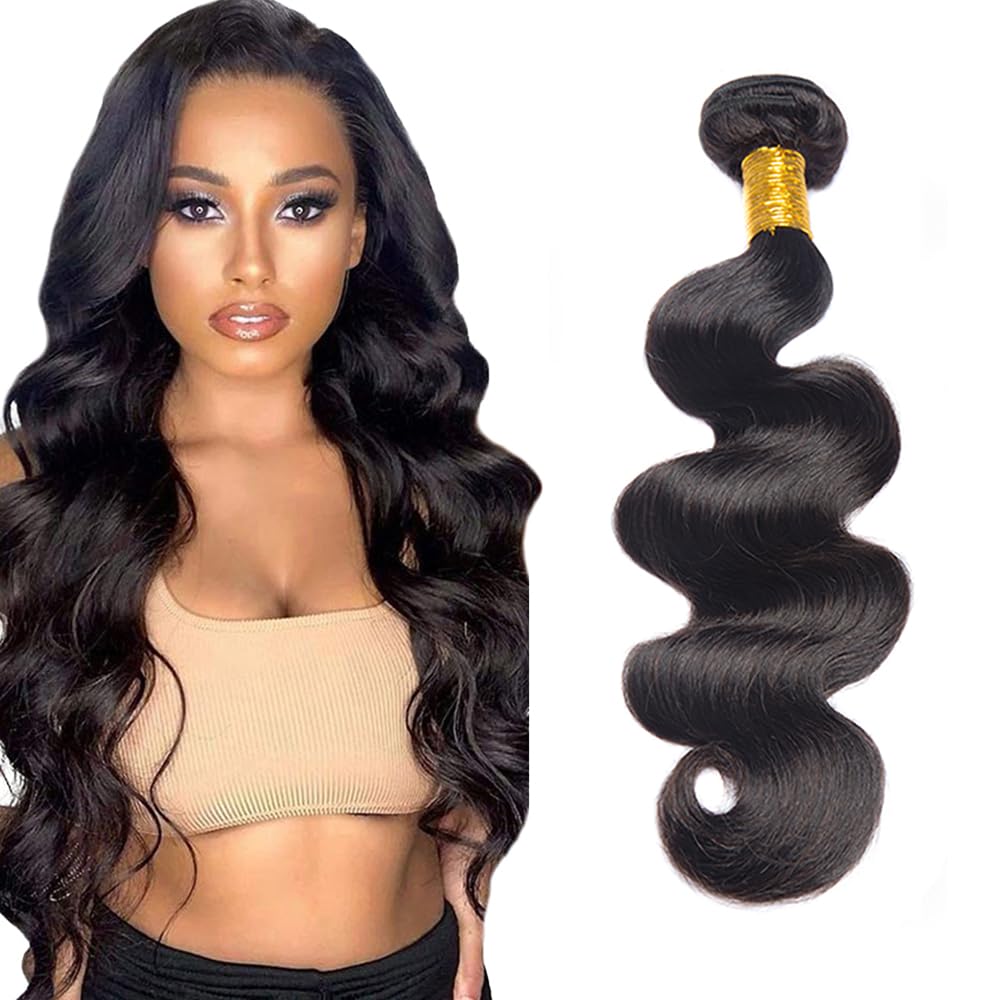 Body Wave Bundles Body Wave Bundles Human Hair 24 Inch Unprocessed Virgin Soft and Silky 1b Bundle Hair Extensions 1b Color