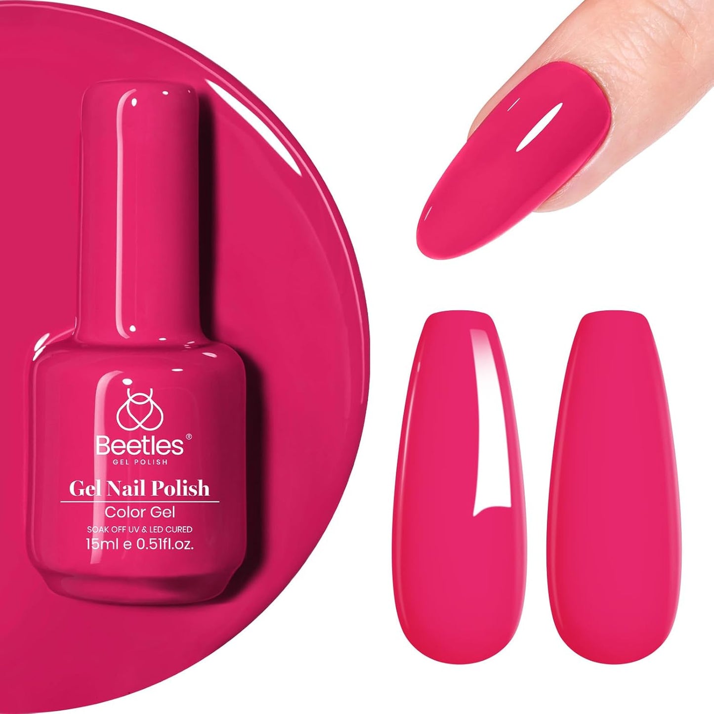 Beetles Mauve Gel Nail Polish - Dusty Rose Pink Purple UV Soak Off | 15ml Long Lasting Glossy Finish for Salon & Home