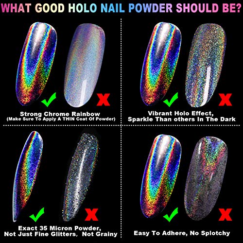GA&EN Holographic Unicorn Chrome Nail Powder - 35 Micron Glitter